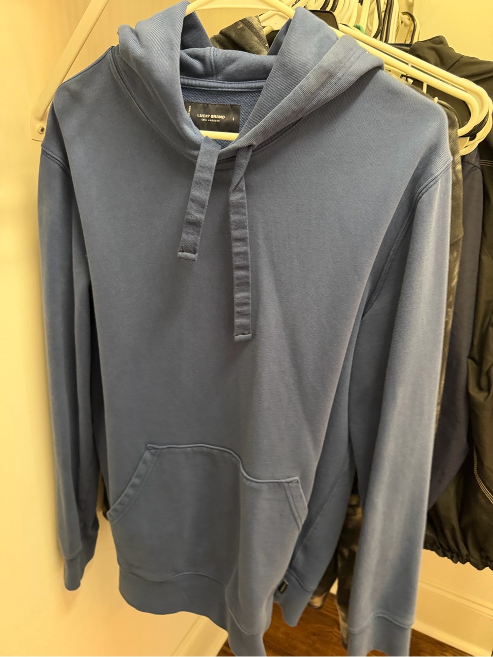 L - Lucky Brand Men's Blue Pullover Hoodie